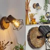 Lampes Vintages & Rétros-hofstein Applique murale Bardhaman Bois clair, Couleur bois, Noir, 1 lumière
