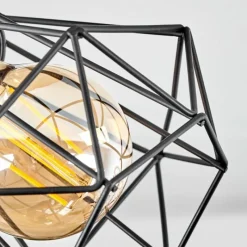 Lampes Vintages & Rétros-hofstein Applique murale Bardhaman Bois clair, Couleur bois, Noir, 1 lumière