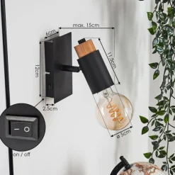 Luminaires Scandinaves-hofstein Applique murale Brenier Noir, 1 lumière