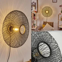 Style Boho-Chic-hofstein Applique murale Brooker Noir, 1 lumière