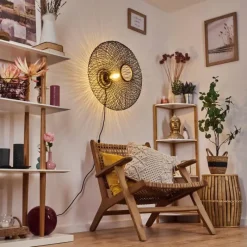 Style Boho-Chic-hofstein Applique murale Brooker Noir, 1 lumière