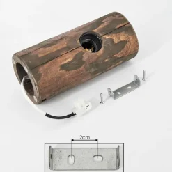 Style Boho-Chic-hofstein Applique murale Canedo Bois foncé, 1 lumière