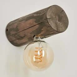 Style Boho-Chic-hofstein Applique murale Canedo Bois foncé, 1 lumière