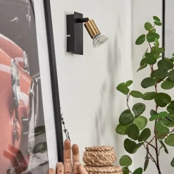 Lampes Dorées-hofstein Applique murale Castillo Noir, 1 lumière