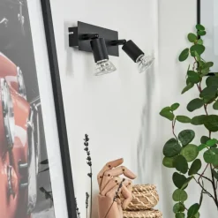 hofstein Applique murale Castillo Noir, 2 lumières