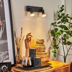 hofstein Applique murale Castillo Noir, 2 lumières