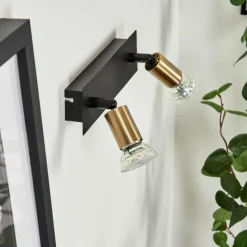 Lampes Dorées-hofstein Applique murale Castillo Noir, 2 lumières