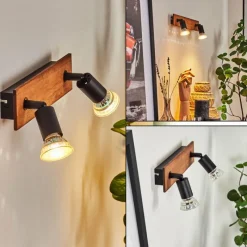 hofstein Applique murale Castillo Écru, Noir, 2 lumières