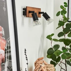 hofstein Applique murale Castillo Écru, Noir, 2 lumières