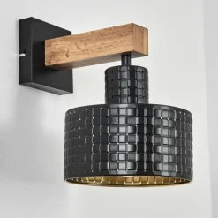 Lampes Dorées-hofstein Applique murale Chabian Brun, Couleur bois, Noir, 1 lumière