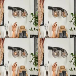 Suspension Verre Fumé-hofstein Applique murale Chaiguao Noir, 2 lumières