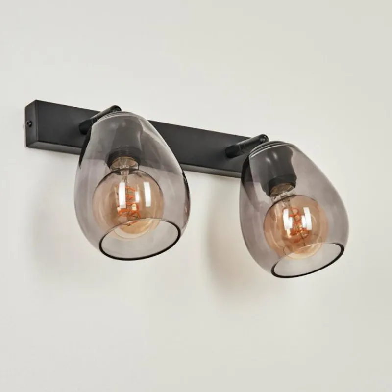 Suspension Verre Fumé-hofstein Applique murale Chaiguao Noir, 2 lumières