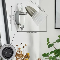 hofstein Applique murale Chapod Nickel mat, 1 lumière