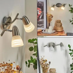 hofstein Applique murale Chapod Nickel mat, 2 lumières