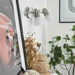 hofstein Applique murale Chapod Nickel mat, 2 lumières