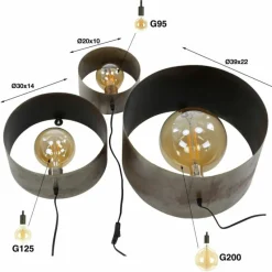 hofstein Applique murale Charger Argent Oxydé, 3 lumières* Appliques