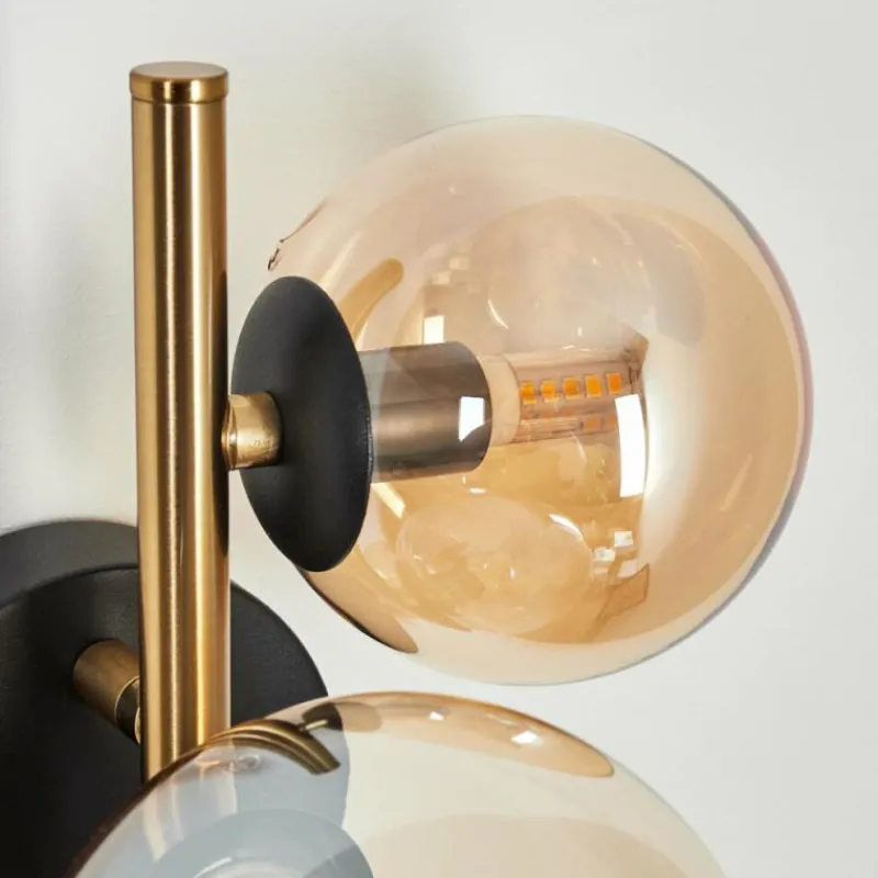 hofstein Applique murale Chehalis LED Laiton, Noir, 3 lumières