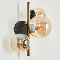 hofstein Applique murale Chehalis LED Laiton, Noir, 3 lumières