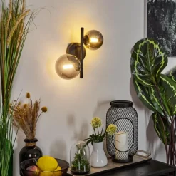 Suspension Verre Fumé-hofstein Applique murale Chehalis LED Noir, 2 lumières