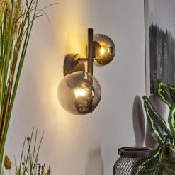 Suspension Verre Fumé-hofstein Applique murale Chehalis LED Noir, 2 lumières