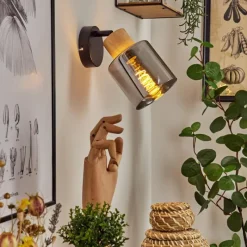 Luminaires Scandinaves-hofstein Applique murale Covelas Écru, Noir, 1 lumière