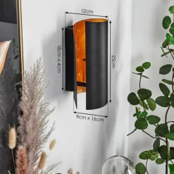 Lampes Dorées-hofstein Applique murale Fermentelos Noir, 1 lumière