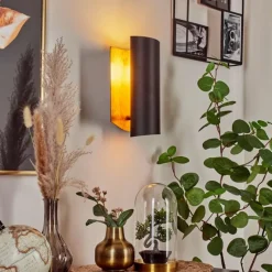 Lampes Dorées-hofstein Applique murale Fermentelos Noir, 1 lumière