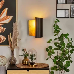 Lampes Dorées-hofstein Applique murale Fermentelos Noir, 1 lumière