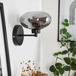 Suspension Verre Fumé-hofstein Applique murale Haikala Noir, 1 lumière