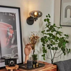 Suspension Verre Fumé-hofstein Applique murale Haikala Noir, 1 lumière