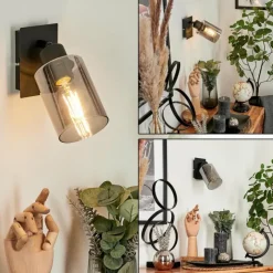 Suspension Verre Fumé-hofstein Applique murale Hunouri Noir, 1 lumière