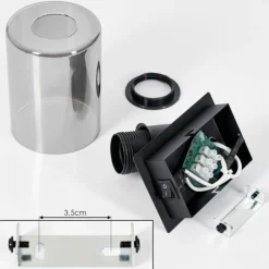 Suspension Verre Fumé-hofstein Applique murale Hunouri Noir, 1 lumière