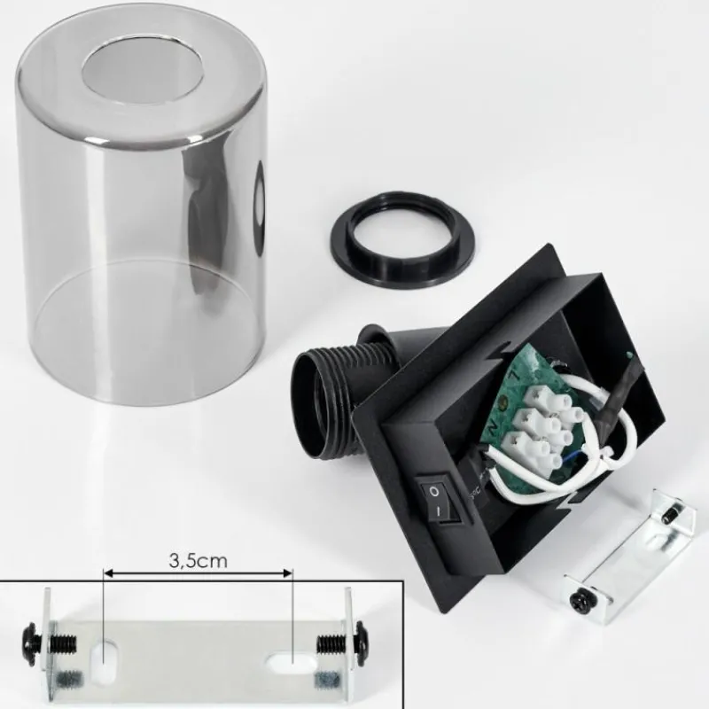 Suspension Verre Fumé-hofstein Applique murale Hunouri Noir, 1 lumière