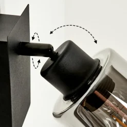 Suspension Verre Fumé-hofstein Applique murale Hunouri Noir, 1 lumière