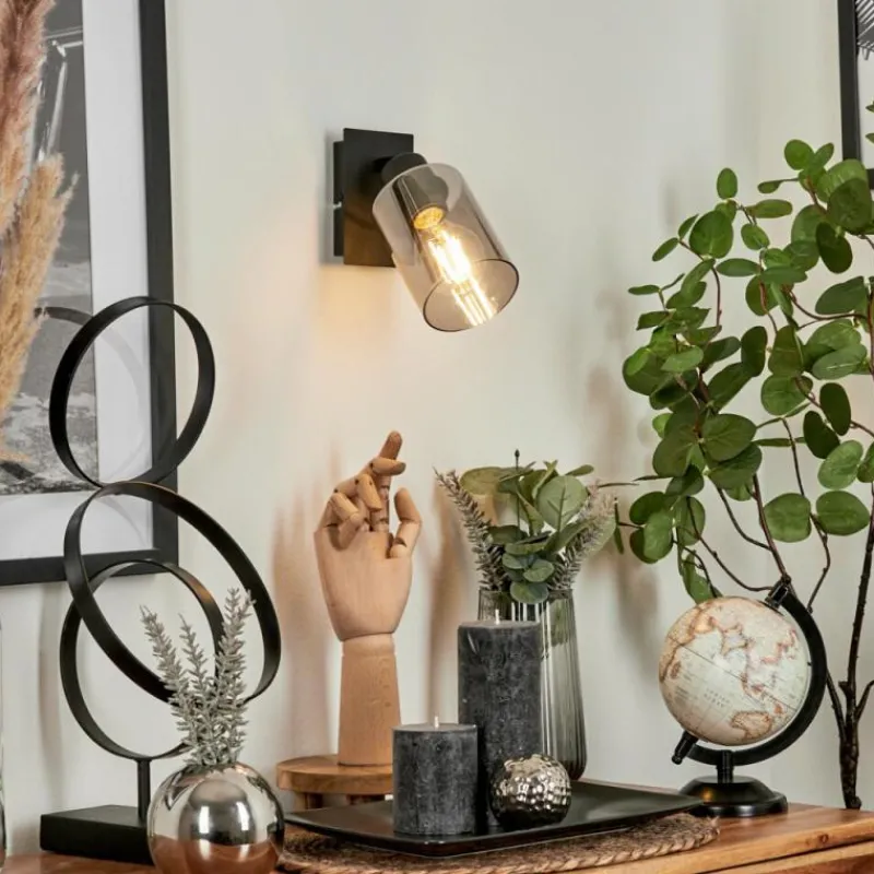 Suspension Verre Fumé-hofstein Applique murale Hunouri Noir, 1 lumière