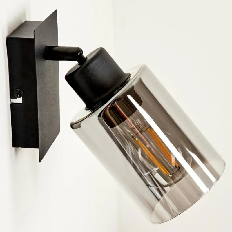 Suspension Verre Fumé-hofstein Applique murale Hunouri Noir, 1 lumière