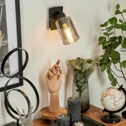 Suspension Verre Fumé-hofstein Applique murale Hunouri Noir, 1 lumière