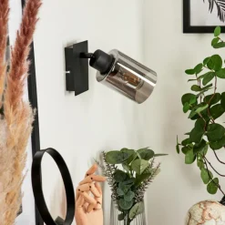 Suspension Verre Fumé-hofstein Applique murale Hunouri Noir, 1 lumière