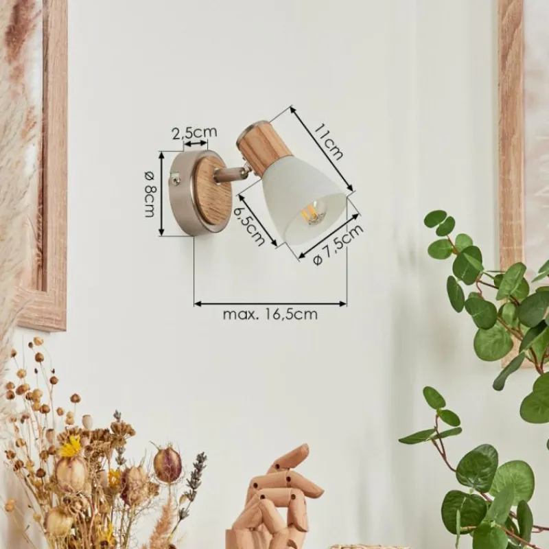 hofstein Applique murale Icalma Bois clair, Nickel mat, 1 lumière