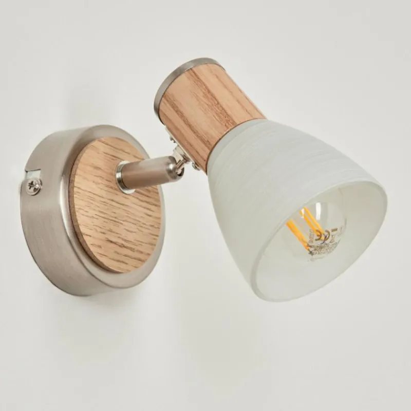 hofstein Applique murale Icalma Bois clair, Nickel mat, 1 lumière