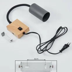 hofstein Applique murale Javel Anthracite, Couleur bois, 1 lumière