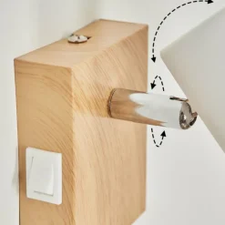 Luminaires Scandinaves-hofstein Applique murale Javel Chrome, Couleur bois, Écru, 1 lumière