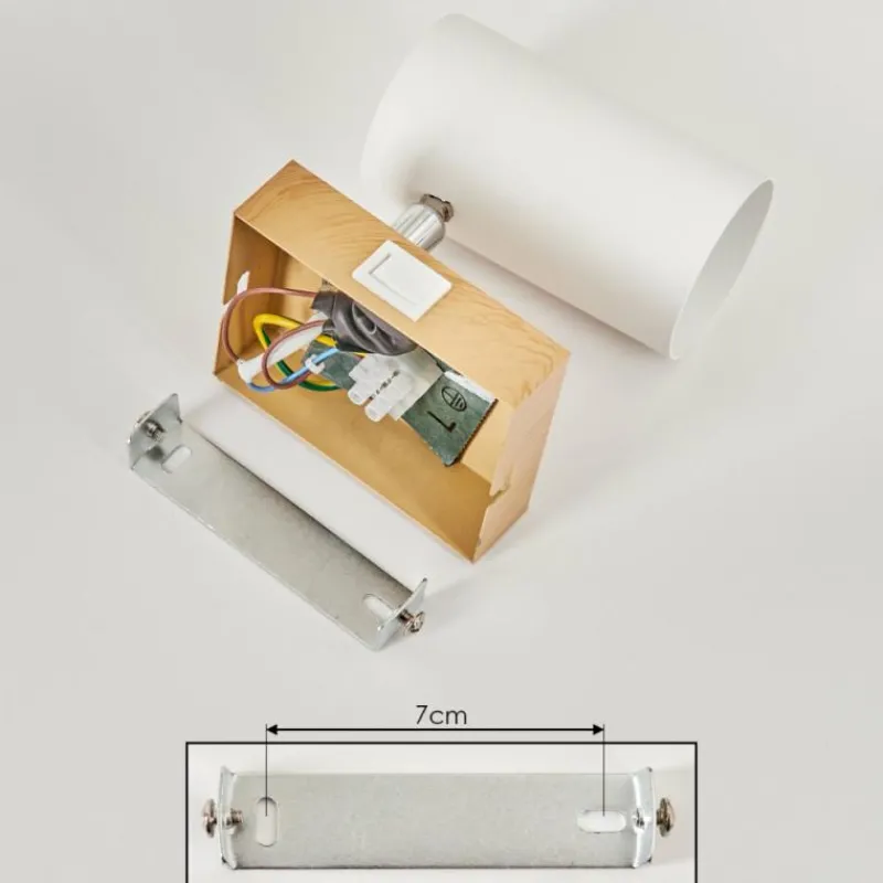 Luminaires Scandinaves-hofstein Applique murale Javel Chrome, Couleur bois, Écru, 1 lumière