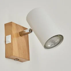 Luminaires Scandinaves-hofstein Applique murale Javel Chrome, Couleur bois, Écru, 1 lumière