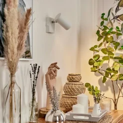 Luminaires Scandinaves-hofstein Applique murale Javel Chrome, Blanc, 1 lumière