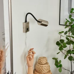 hofstein Applique murale Javel Nickel mat, Noir, 1 lumière