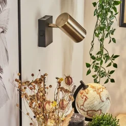 hofstein Applique murale Javel Vieux laiton, Noir, 1 lumière* Spots Et Projecteurs