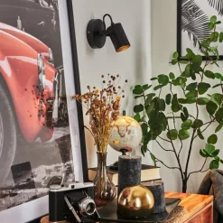 hofstein Applique murale Kergus Noir, 1 lumière