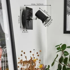 hofstein Applique murale Lanrigan Chrome, Noir, 1 lumière