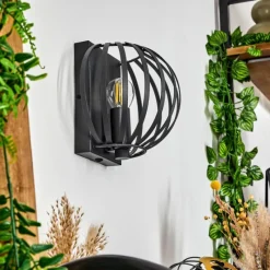 Style Boho-Chic-hofstein Applique murale Lepa Noir, 1 lumière